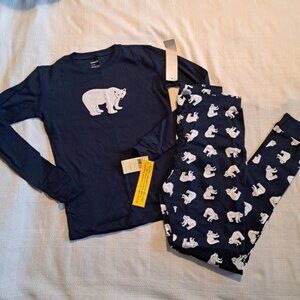 Leveret boys size 14 years polar bear 2 piece pajama set, new tags attached